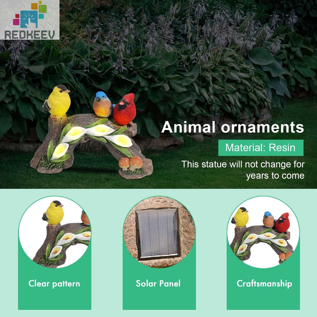 Mô Hình Tượng Rùa / Ếch / Chim Bằng Nhựa Resin Năng Lượng Mặt Trời Trang Trí Sân Vườn