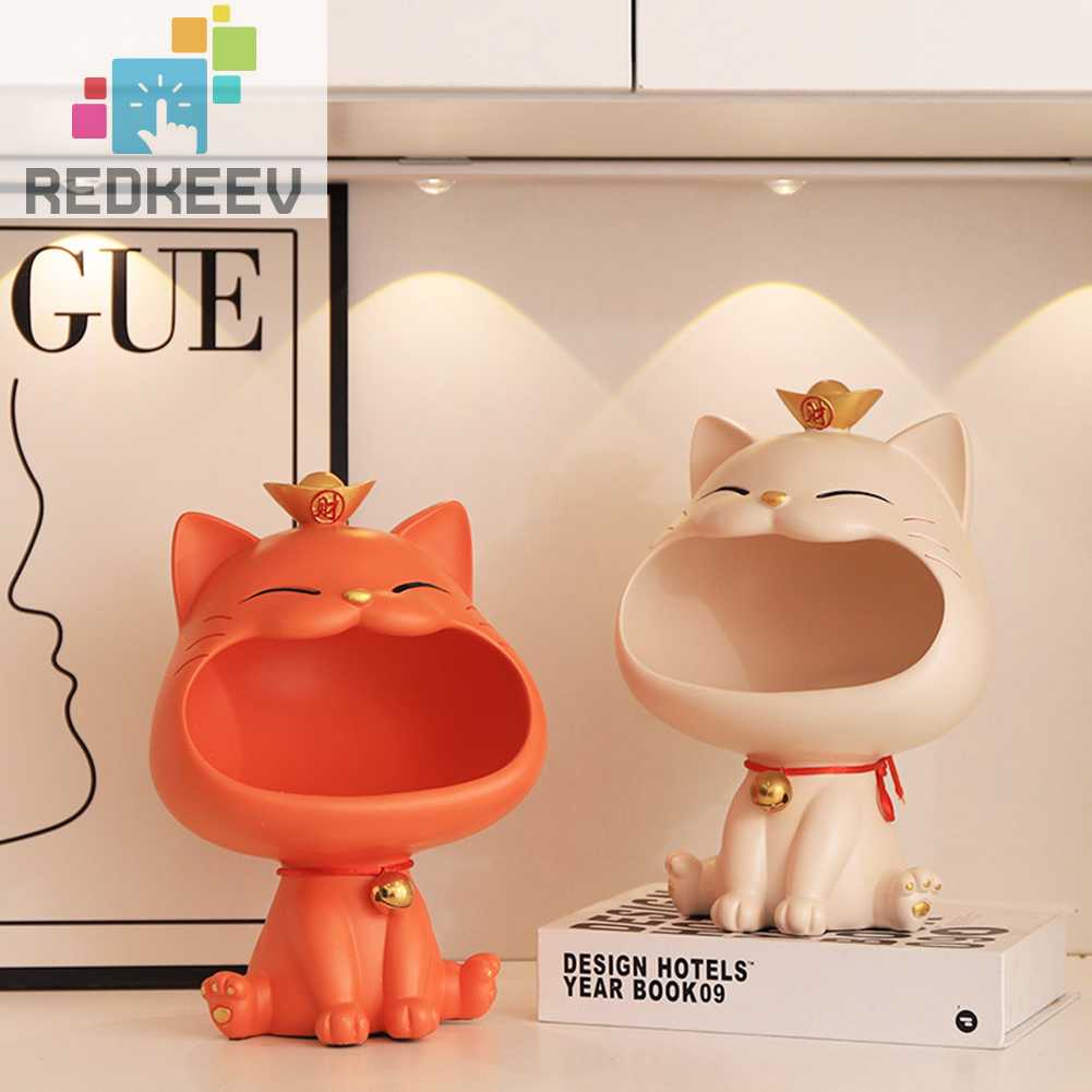 Giá Đỡ Chìa Khóa Bằng Nhựa Resin Hình Mèo May Mắn Cho Quán Cà Phê