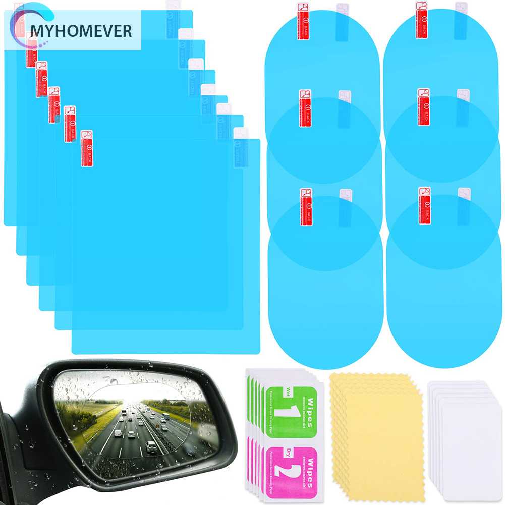 Bộ 12 Miếng Dán Kính Chiếu Hậu Chống Lóa Chống Nước Cho Xe Hơi