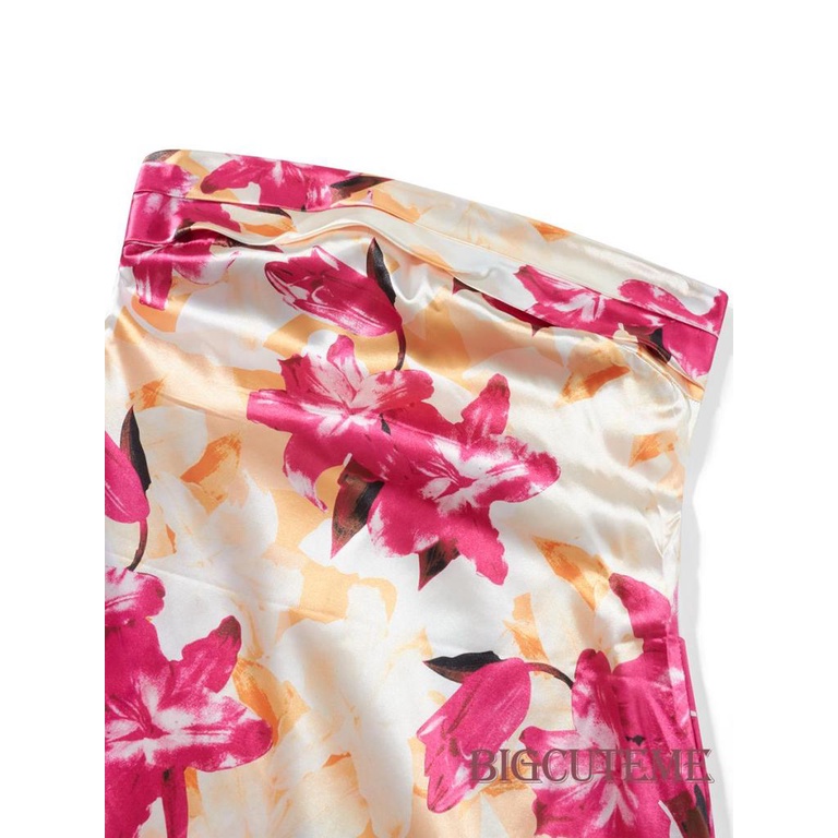 Đầm Dài Không Tay Hở Lưng In Hoa Thanh Lịch Cho Nữ