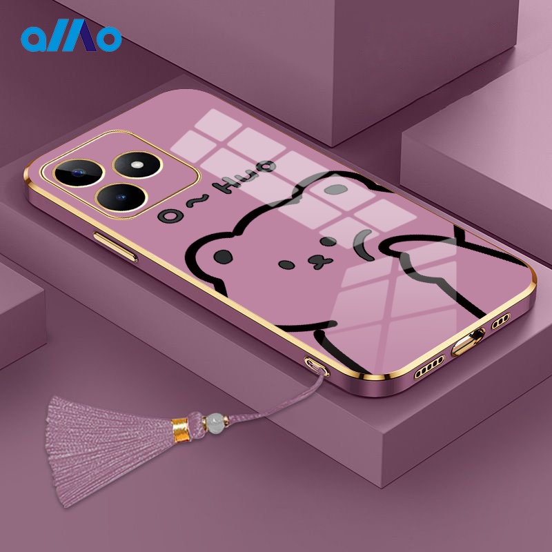Ốp Điện Thoại Mềm Hình Gấu Cho Realme C53 Narzo N53 Realme 11 Pro + 10t 10 Pro + 9i Realme C55 C35 C30s C33 2023 C30 C31