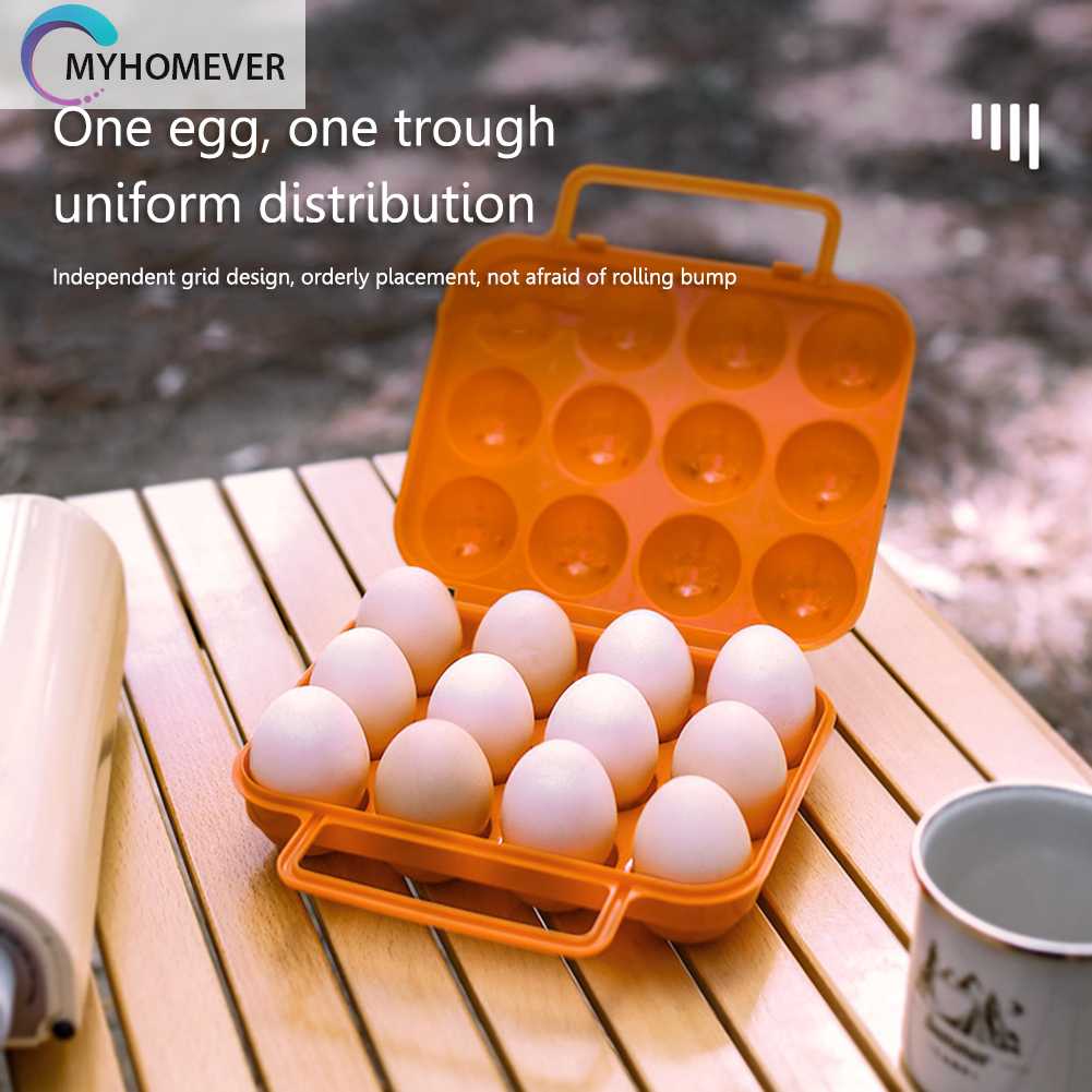 Hộp Đựng Trứng 12 Ngăn Bằng Nhựa Tiện Dụng Mang Theo Du Lịch Cắm Trại