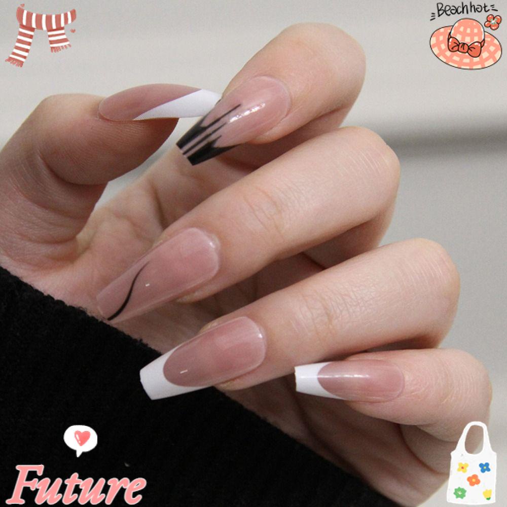 Set 24 Móng Tay Giả Che Phủ Toàn Diện Chuyên Dụng Cho Múa Ba Lê