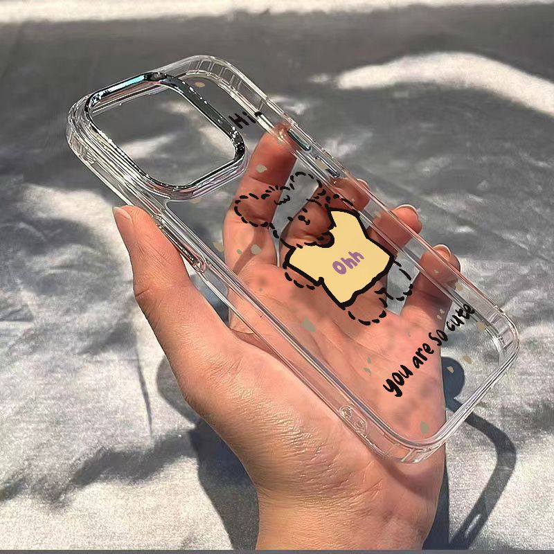 ✅Ốp Điện Thoại Dẻo Họa Tiết Chú Gấu &amp; Chấm Bi Đơn Giản Chống Sốc Cho iPhone12plus8 7 11ins 14pro13