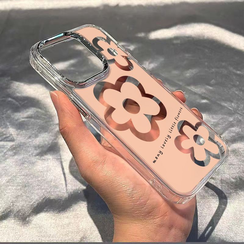 ✅Ốp Điện Thoại Dẻo Màu Đen / Đen Họa Tiết Hoa Xinh Xắn Chống Sốc Cho iPhone12 IMAO 8 14pro 13max117plus