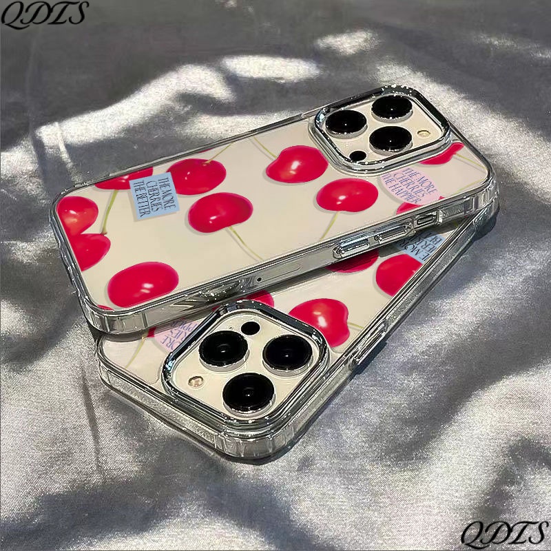 ✅Ốp Điện Thoại Mềm Chống Sốc Họa Tiết Quả Cherry Lớn Cho Iphone 12 13 11 14pro 87Plus Max