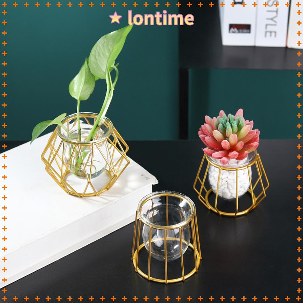 Bình Hoa Thủy Canh Bằng Sắt Họa Tiết Hình Học Độc Đáo Trang Trí Nhà Cửa