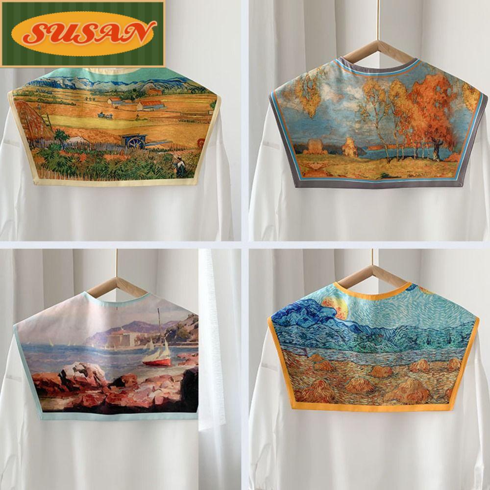 Cổ Áo Giả In Họa Tiết Có Thể Tháo Rời Cho Nữ