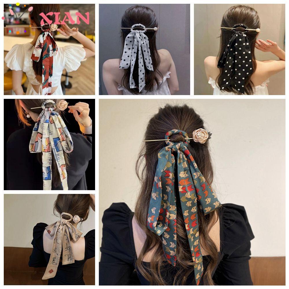 Kẹp Tóc Đuôi Ngựa Bằng Lụa Thiết Kế Tinh Tế Thời Trang Giá Đỡ