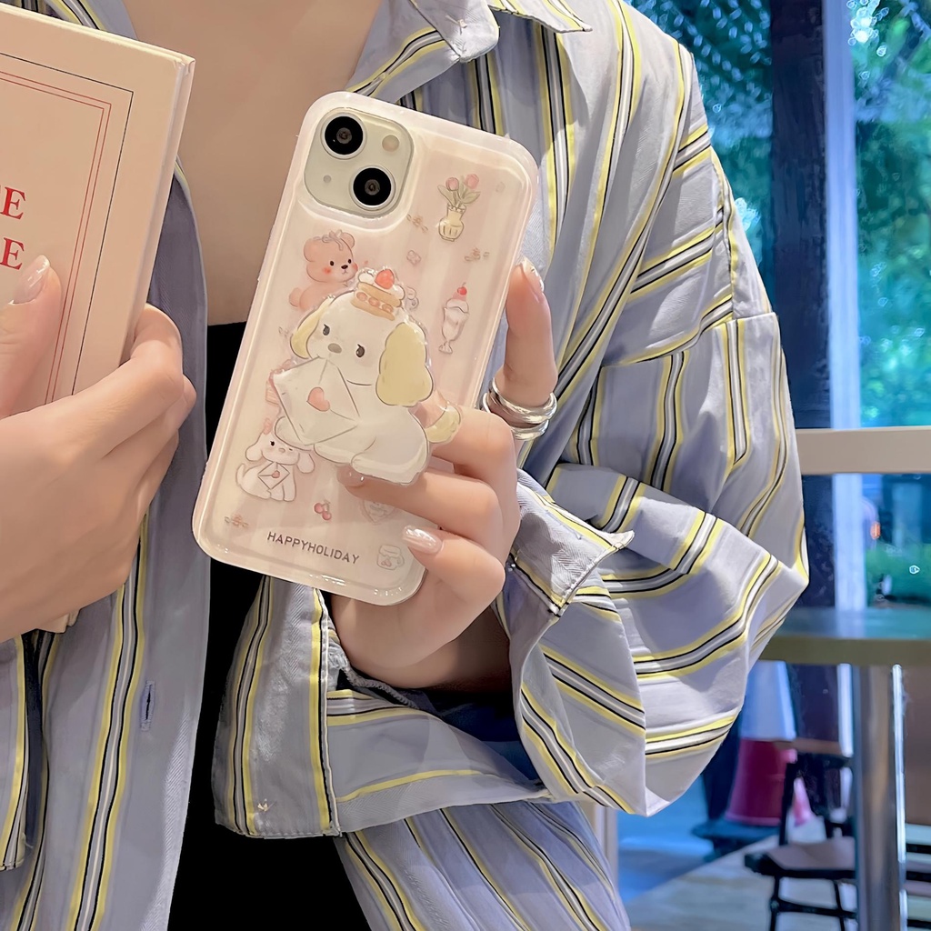 Ốp Điện Thoại Silicon tpu Mềm Trong Suốt Họa Tiết Thỏ Hoạt Hình Dễ Thương Cho iPhone 14 13 12 11 PRO MAX Đứng