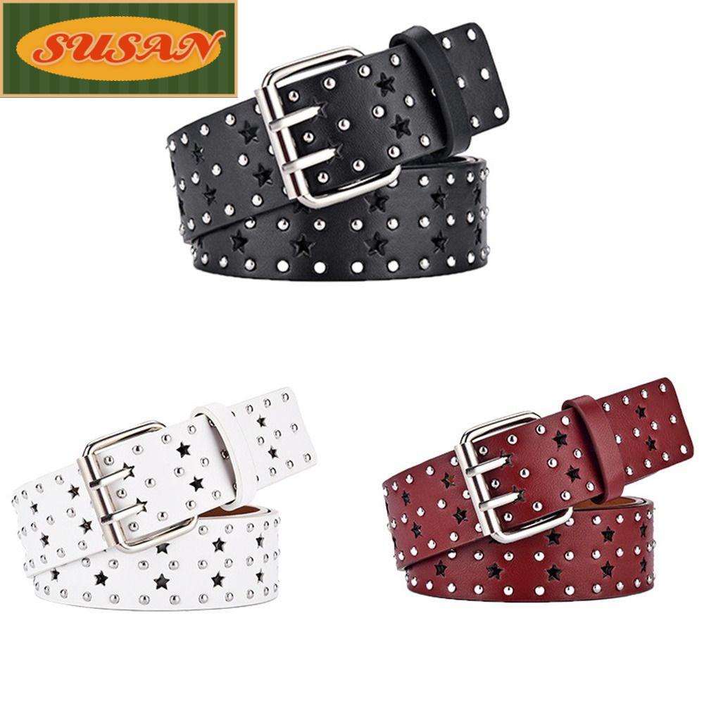 Thắt Lưng Khóa Hình Ngôi Sao Đính Đinh Tán Thời Trang