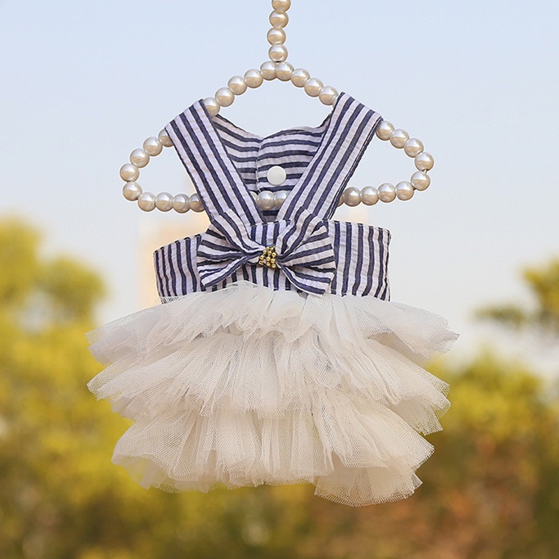 Váy Lưới Kẻ Sọc Thời Trang Xuân Hè Cho Thú Cưng