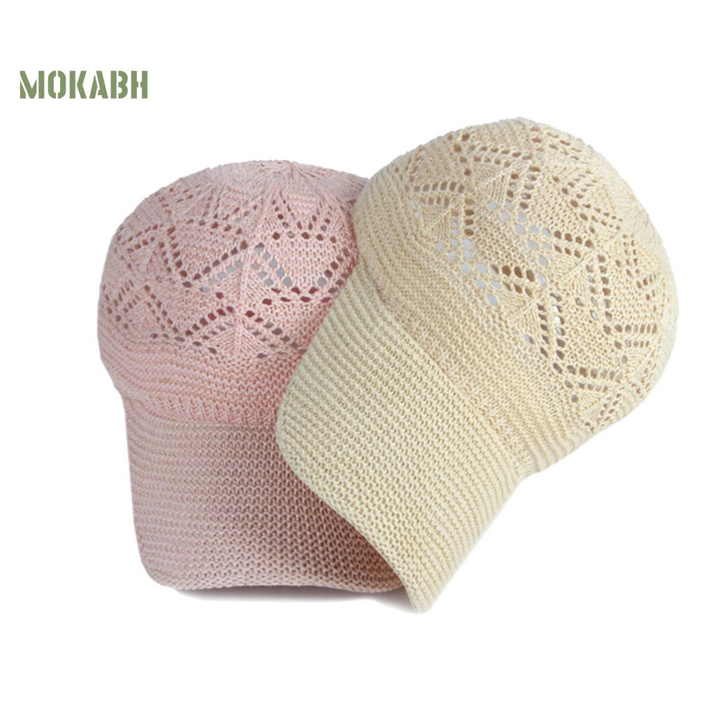 Mũ Lưỡi Trai Đan Len Mỏng Thoáng Khí Chống Tia UV Có Thể Điều Chỉnh Kích Thước Cho Nam Và Nữ