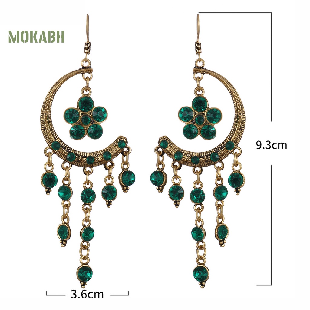 1 Đôi Bông Tai Hình Bán Nguyệt Dạng Tua Rua Lâu Trôi Tinh Tế Thời Trang Dự Tiệc