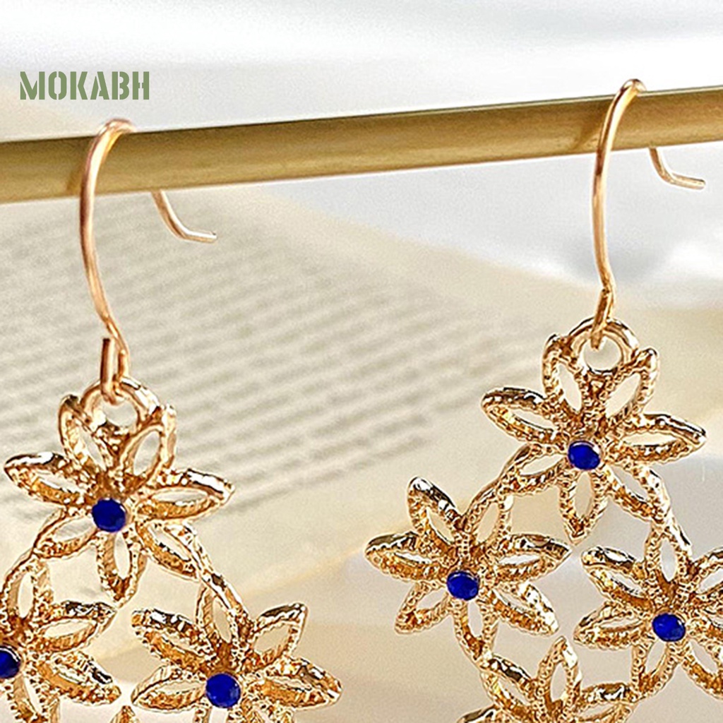 1 Đôi Bông Tai Móc Hình Hoa Rỗng Theo Phong Cách Bohemian