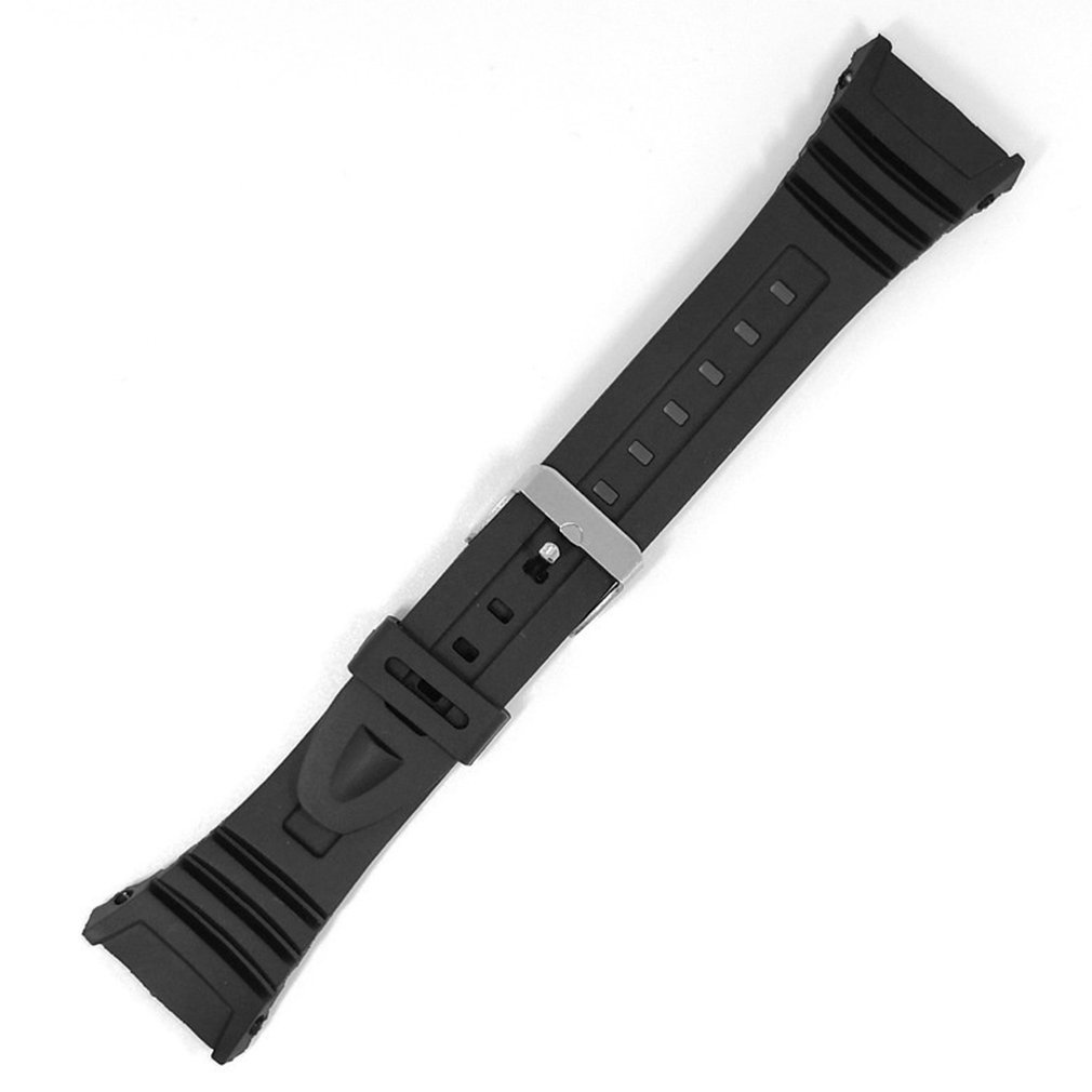 ❤Silicone Watch Band Stainless Steel Pin Buckle Watchband for Casio W-96H