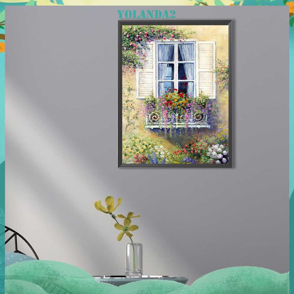 Tranh Đính Đá Kim Cương Toàn Bộ 5D DIY Hình Vẽ Hoa Trang Trí Nhà Cửa