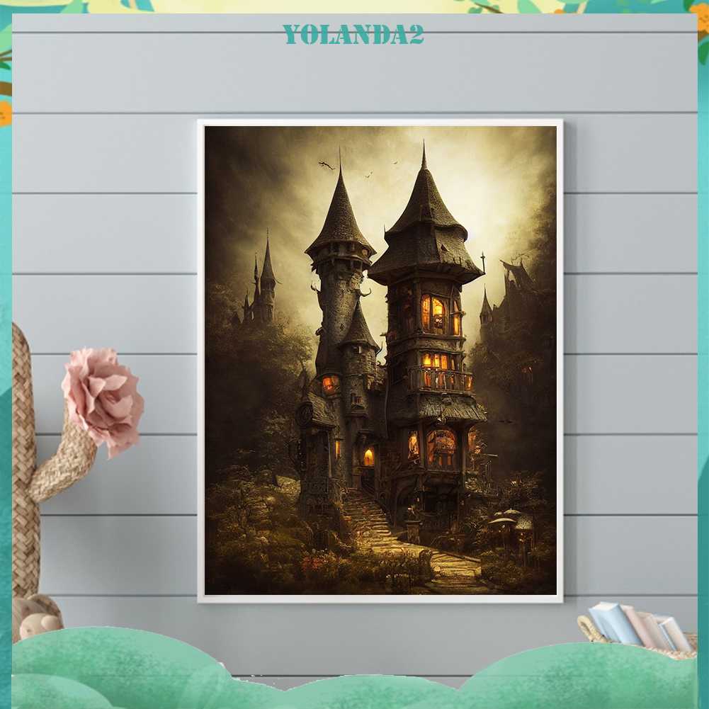 Tranh Đính Đá Kim Cương Toàn Bộ 5D DIY Hình Lâu Đài