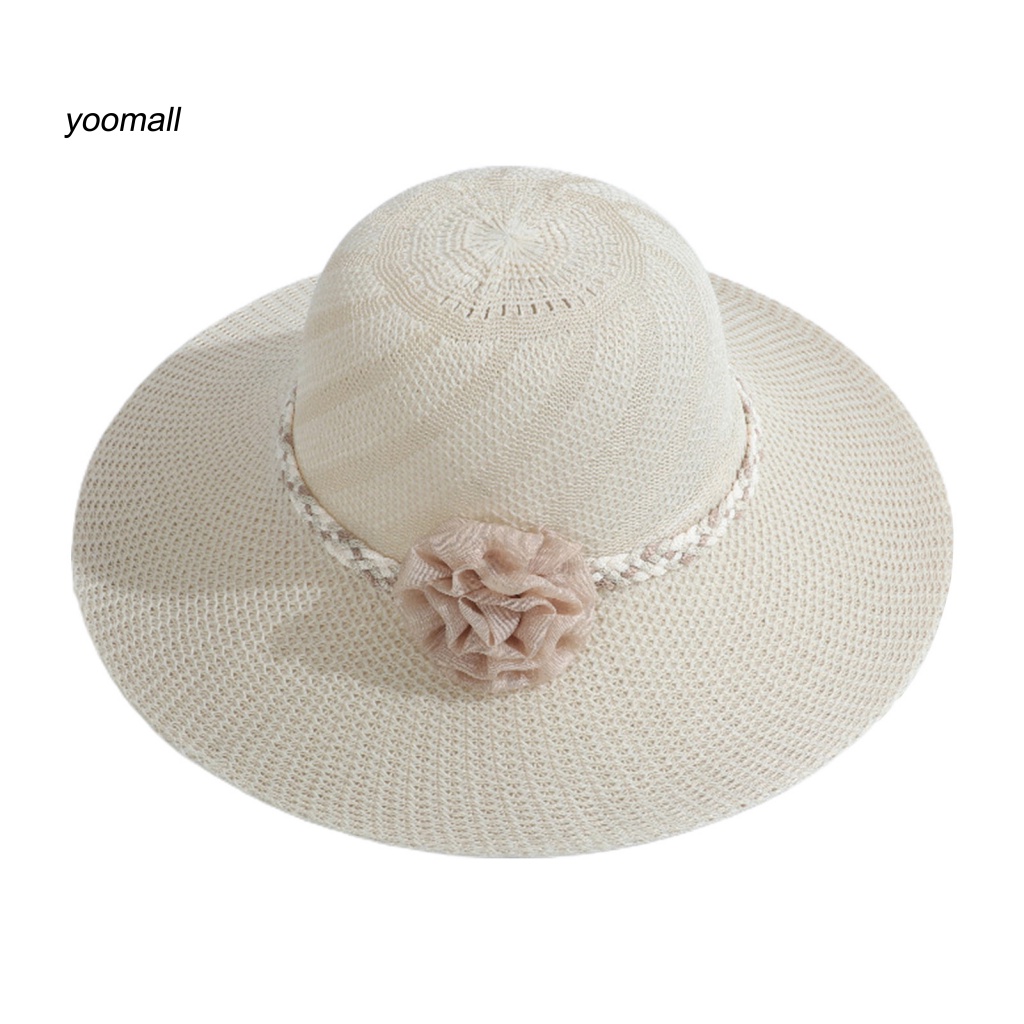 Mũ Rộng Vành Phối Lưới Màu Sắc Thời Trang Cho Nữ