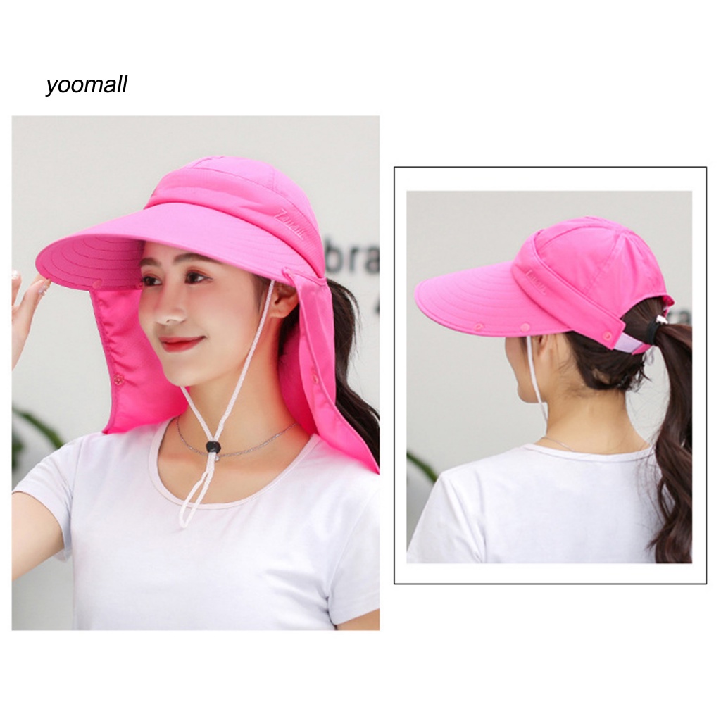 Mũ Chống Nắng Vành Rộng Xoay 360 Độ Màu Trơn Thời Trang Mùa Hè Cho Nữ