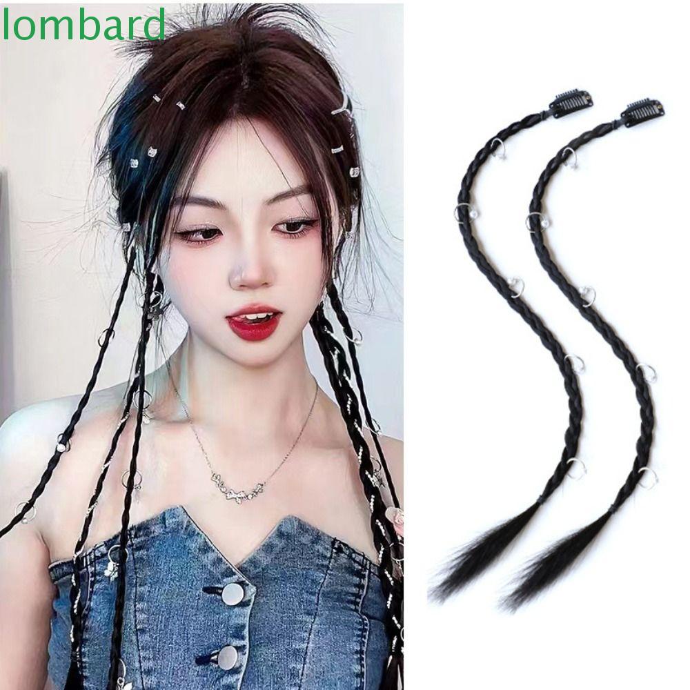 Bím Tóc Giả Y2K Bằng Sợi Tổng Hợp Kim Loại Tự Nhiên Dành Cho Nữ Tập Boxing