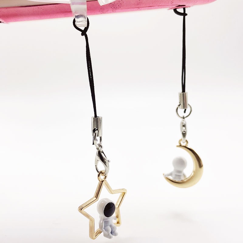 Móc Điện Thoại Di Động diy Hình Phi Hành Gia Mặt Trăng Ngôi Sao Hoạt Hình Có Dây Treo Túi Xách