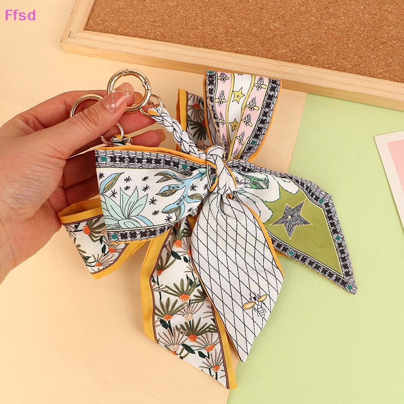 {Ffsd} Mới Móc Khóa Khăn Quàng Cổ Lụa Mềm Thắt Nơ Phụ Kiện Quyến Rũ * Bán Chạy