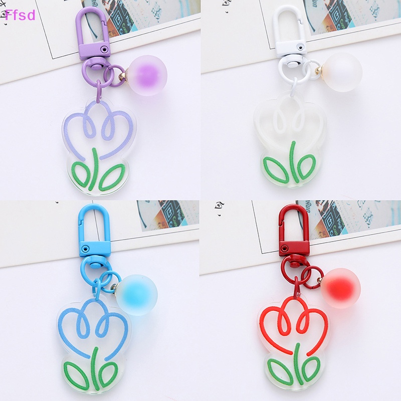 {Ffsd} Móc Khóa Acrylic Hình Hoa Tulip Nhiều Màu Tươi Tắn Sáng Tạo Hợp Thời Trang DIY Dành Cho Nữ * Bán Chạy *