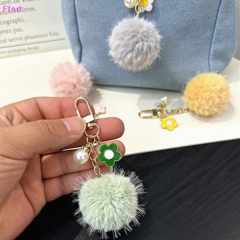 {Ffsd} Móc Khóa Banh Lông Pompom Gắn Bông Pompom Mềm Mại Đáng Yêu Thời Trang Dành Cho Nữ * Bán Chạy *
