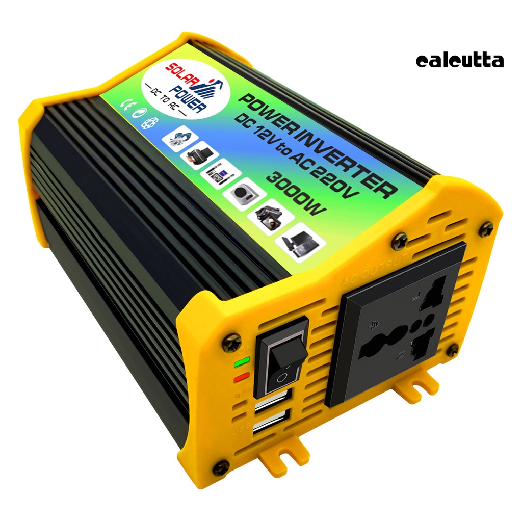 Bộ Chuyển Đổi Nguồn Điện 3000W Từ DC 12V Sang AC 110V / 220V USB Chất Lượng Cao