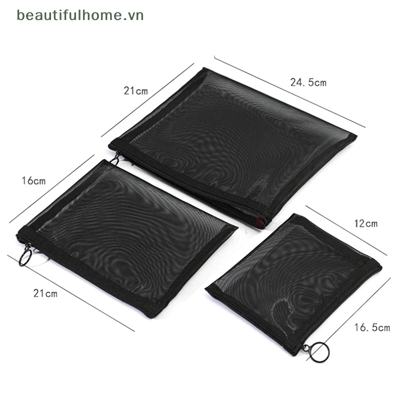 1 Túi Lưới Trong Suốt Chấm Bi Đựng Mỹ Phẩm / Đồ Trang Điểm Cho Nữ
