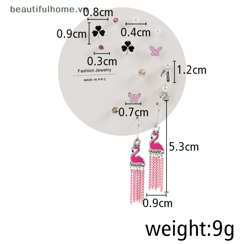 [beautifulhome] Set Bông Tai Nhiều Cặp Hình Học Bướm Dễ Thương Thời Trang Hàn Quốc [Đẹp]