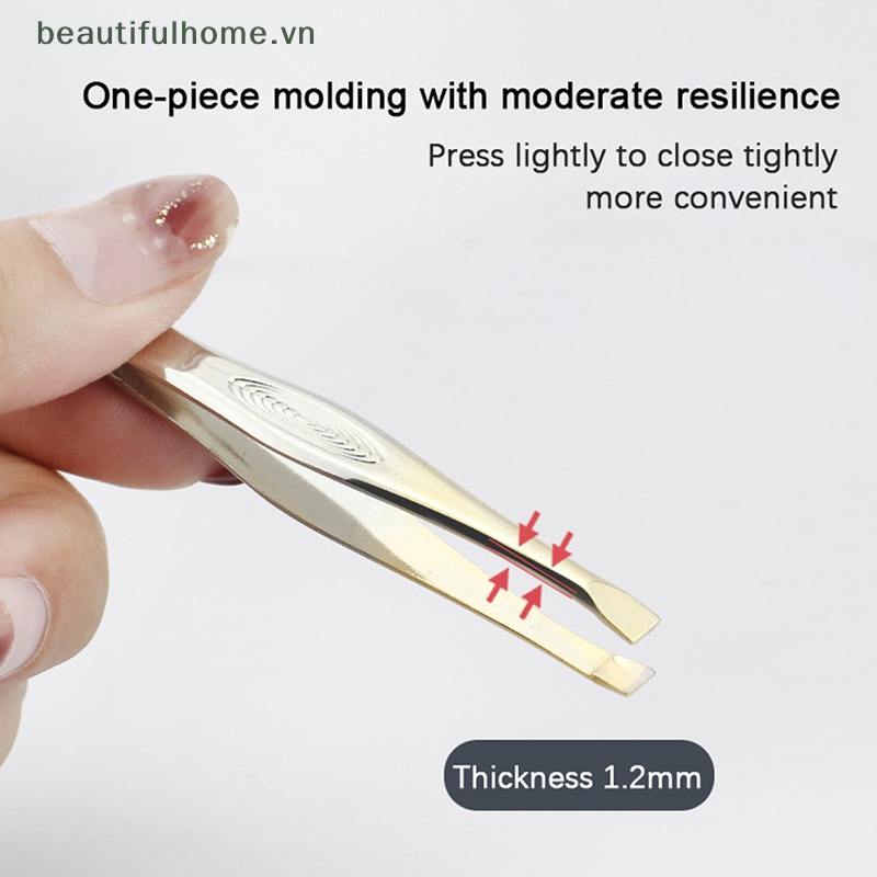 1 Nhíp Nhổ Lông Mày Đầu Dẹt Bằng Thép Không Gỉ