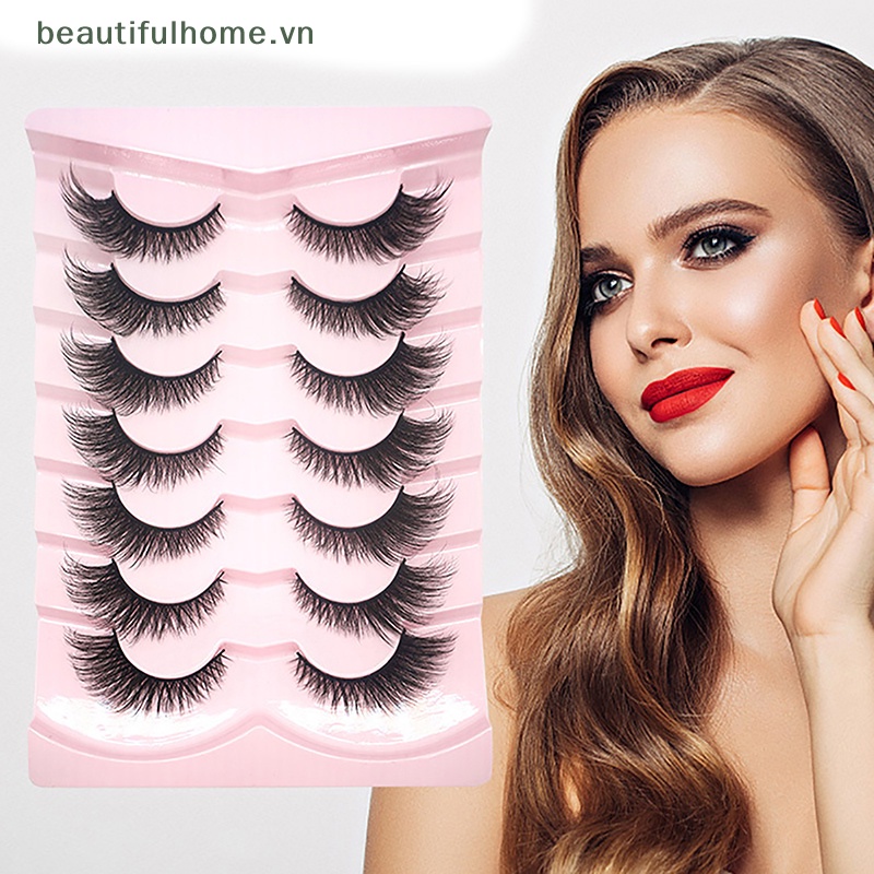 Bộ 7 Cặp Lông Mi Giả 3D Cong Dày Tự Nhiên