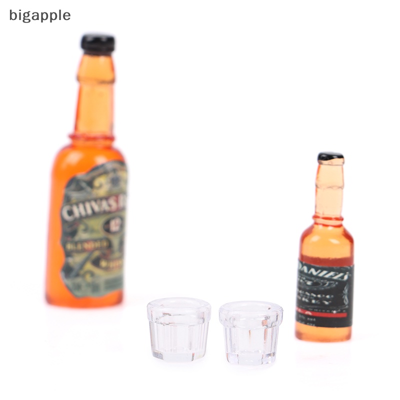 Set 4 Chai Rượu Mini Tỉ Lệ 1 / 12 Dùng Để Trang Trí Nhà Búp Bê