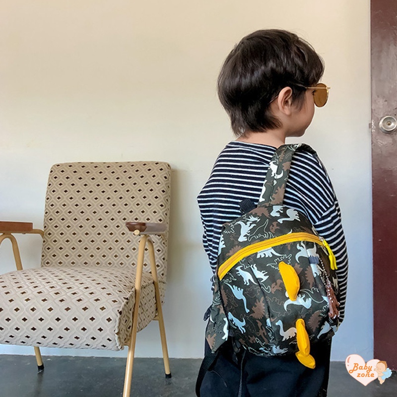 Ba Lô Vải Canvas Chống Thất Lạc Hình Khủng Long Xinh Xắn Dành Cho Bé