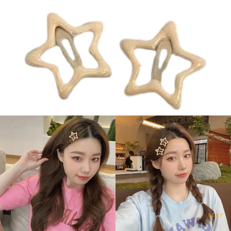 Kẹp Tóc Kim Loại Hình Ngôi Sao Dễ Thương Y2K