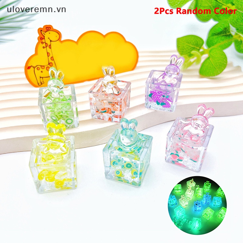 Bộ 2 Đồ trang trí Thỏ Bunny Hoạt Hình Phát Sáng Dùng Trang Trí Tiểu Cảnh