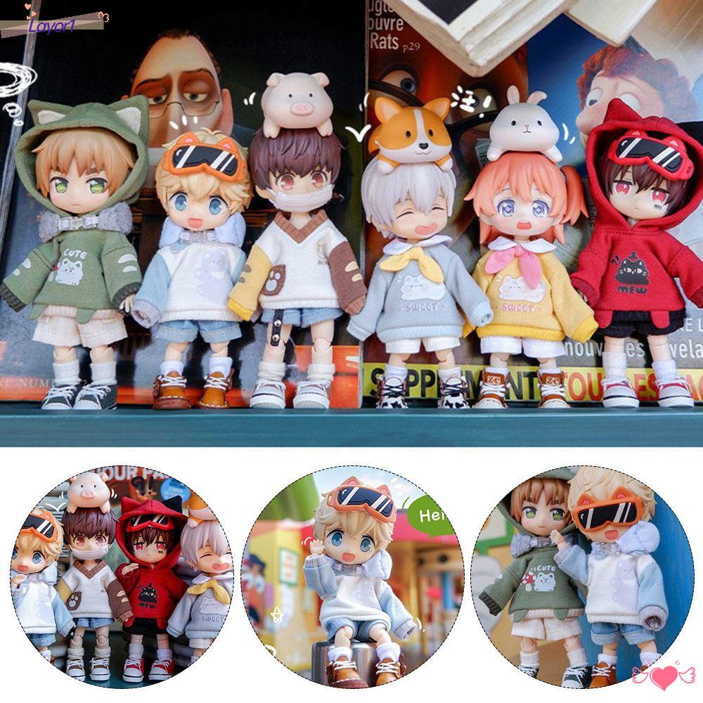 Layor1 BJD Bộ Quần Áo Cotton Có Mũ Trùm Cho Búp Bê