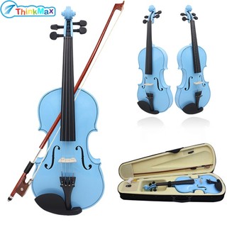 4 / 4 Đàn Violin Acoustic cỡ lớn dành cho người mới bắt đầu Đàn Violin gỗ nguyên khối màu có hộp đựng nhạc cụ có dây