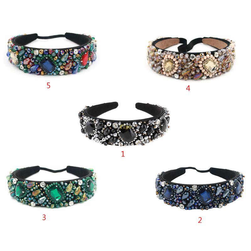 Băng Đô Co Giãn Đính Đá Pha Lê Phong Cách Baroque Sang Trọng Cr