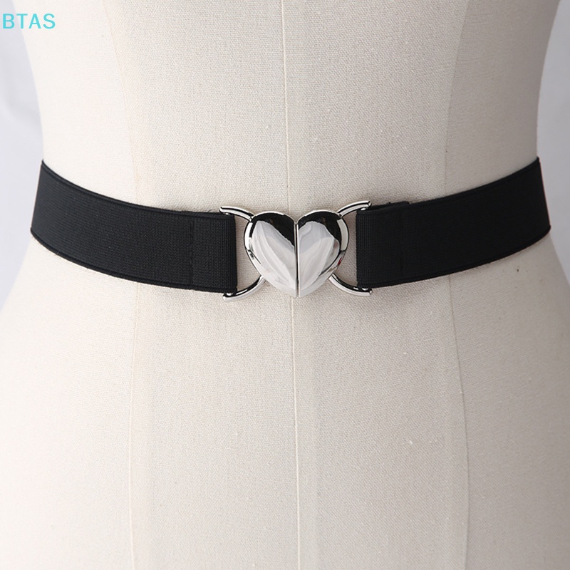Thắt Lưng Co Giãn Khóa Kim Loại Hình Trái Tim Thời Trang