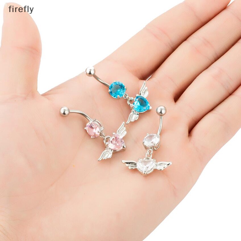 Khuyên Rốn Hình Trái Tim Đính Đá Pha Lê 14G