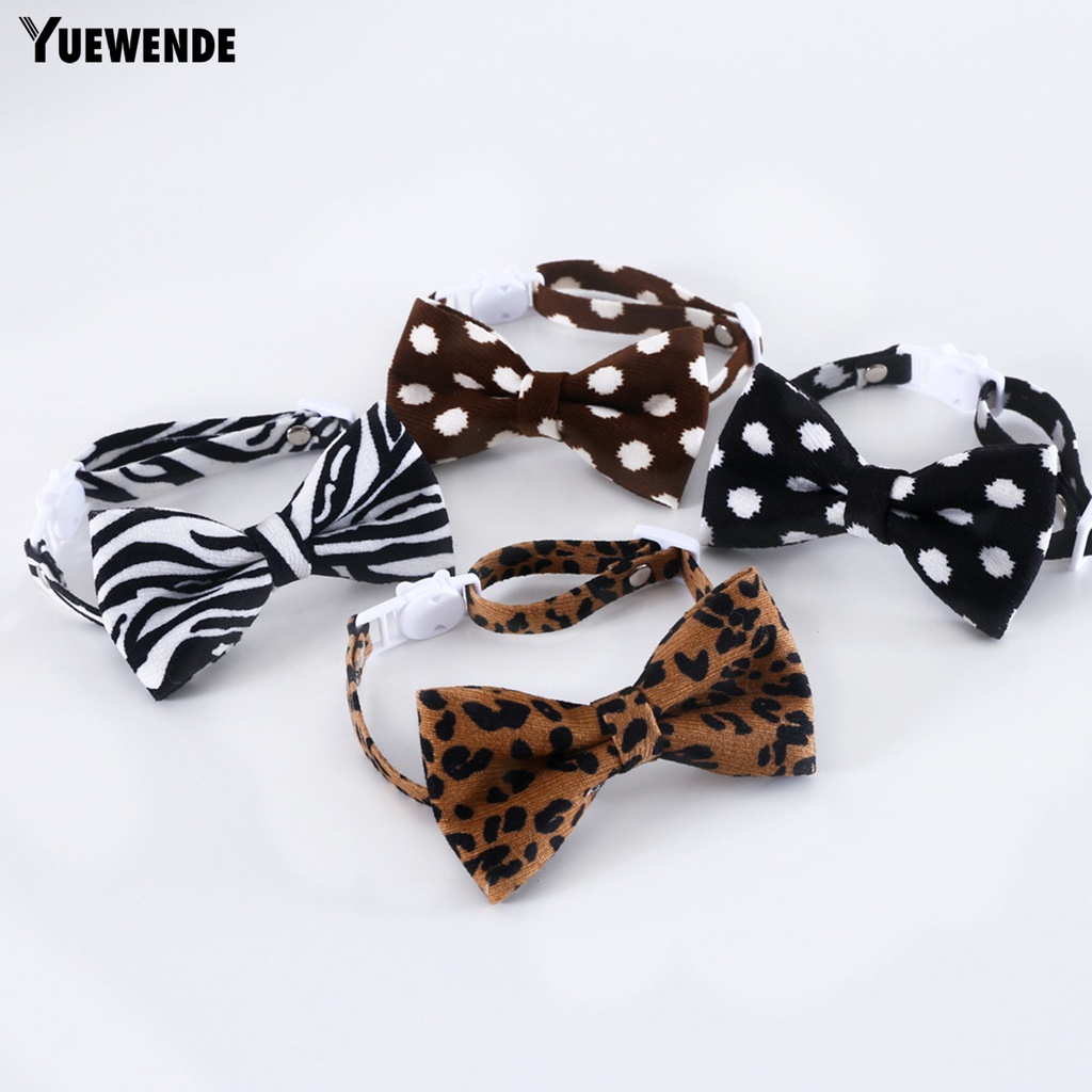 Vòng Cổ Thắt Nơ Họa Tiết Chấm Bi Dễ Thương Linh Hoạt Cho Thú Cưng