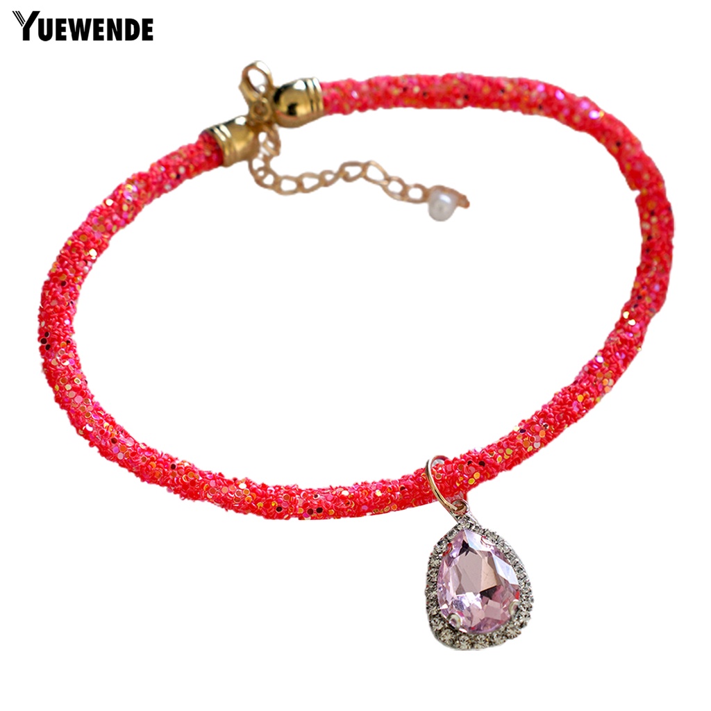 Yq.e Vòng Cổ Bắt Sáng Đính Đá Thanh Lịch Quyến Rũ Cho Thú Cưng