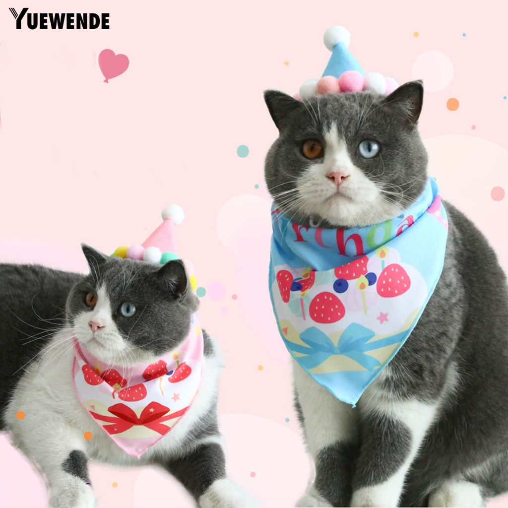 Yq.e Yếm Ăn Tam Giác In Họa Tiết Thời Trang Mềm Mại Dành Cho Cún Cưng / Tiệc Sinh Nhật