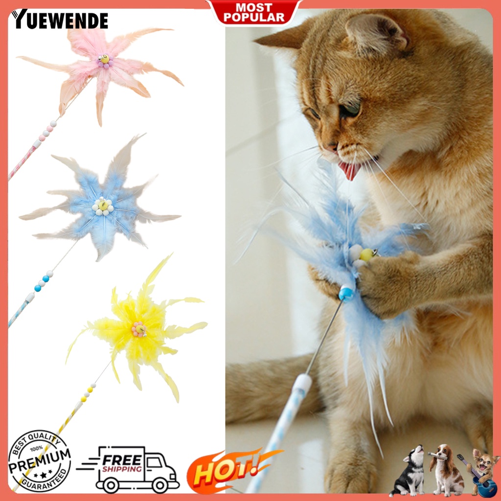 Yq.e Đồ Chơi Dây Thép Thể Thao Hình Bông Tuyết / Cối Xay Gió Lông Vũ Thanh Lịch Vui Nhộn Cho Mèo Cưng