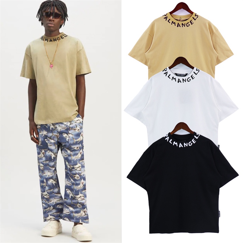 Áo Thun Tay Ngắn Dáng Rộng In Chữ Palm Angels Thời Trang Xuân Hè 23SS