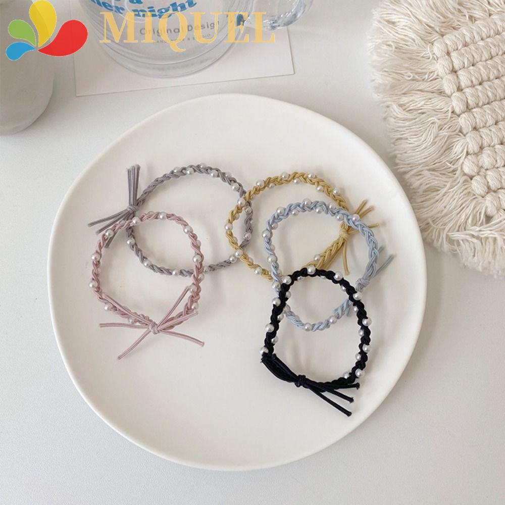 Dây Cột Tóc Đuôi Ngựa Co Giãn Phong Cách Hàn Quốc Vintage Thanh Lịch Đơn Giản