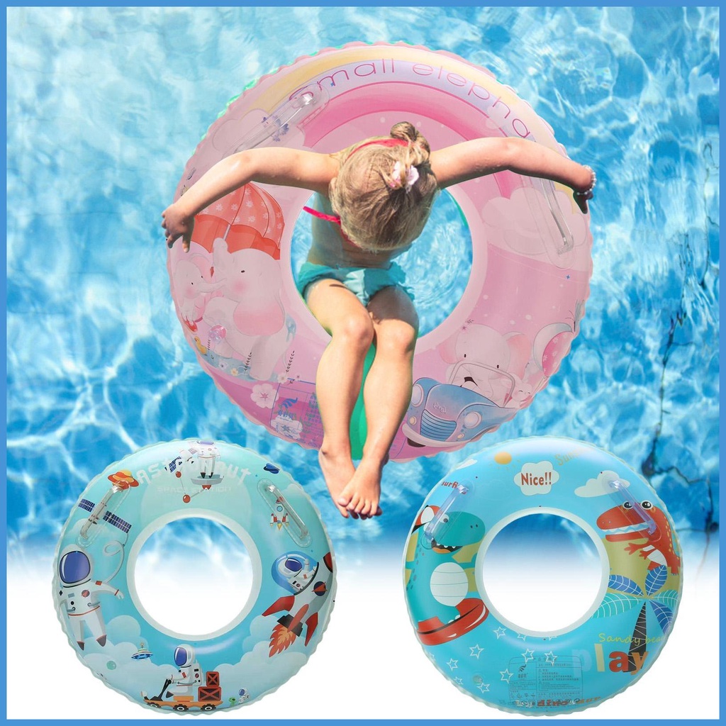 Phao Bơi Bơm Hơi Bằng PVC In Họa Tiết Hoạt Hình Dễ Thương Trọng Lượng Nhẹ Tiện Dụng